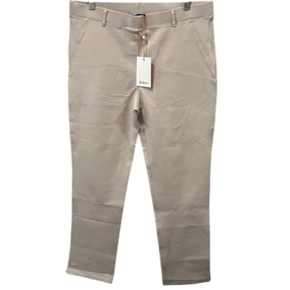 NWT QUINCE Ultra-Stretch Ponte Straight Leg Pants Ecru 3735 - Picture 8 of 11